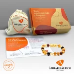 Tornozeleira de âmbar adulto barroco multicolor polido - 25 cm