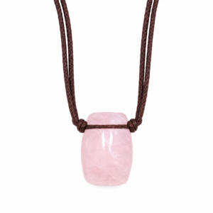 Colar difusor pessoal aromático quartzo rosa jarro