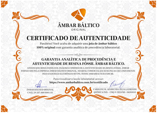 Âmbar Verdadeiro - Certificado de Autenticidade