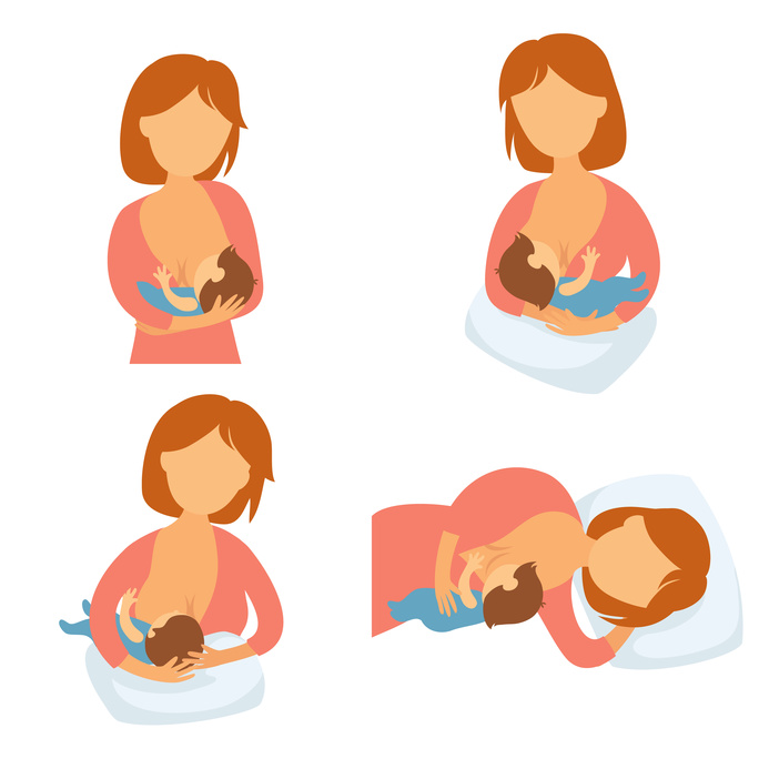 Mother breastfeeding baby