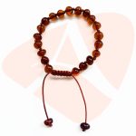 Pulseira shambala de âmbar adulto cognac polido ajustável