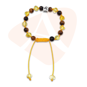Leão - Shambala âmbar mel e olho de tigre ajustável