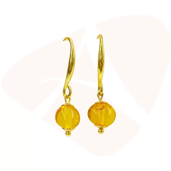 Brinco de Âmbar Yasmin Ouro 18K - Imagem 2