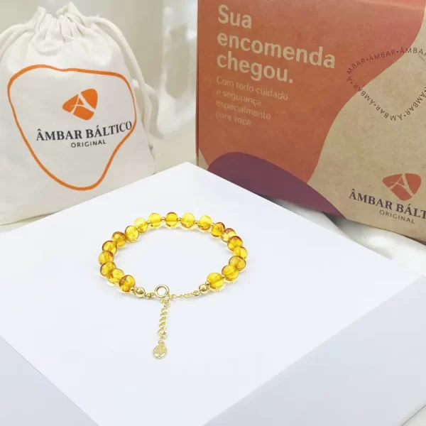 Pulseira de Âmbar Bia Ouro 18K - Imagem 2