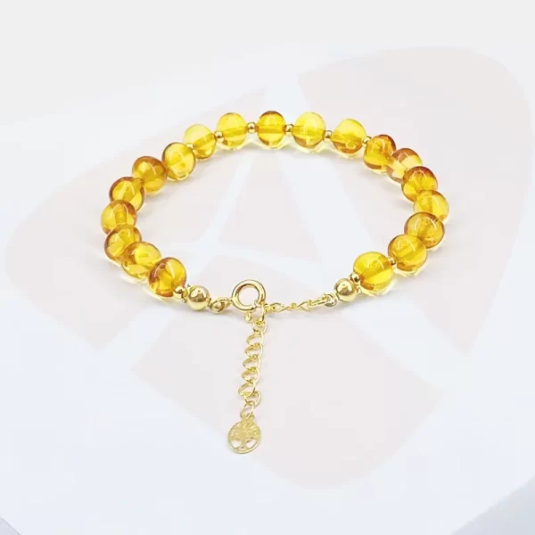 Pulseira de Âmbar Bia Ouro 18K - Imagem 3