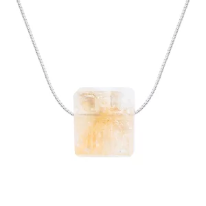 Colar difusor pessoal aromático Minimalista Citrino-Prata 925