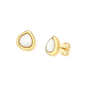 Brinco Gota Folheado a Ouro com Madrepérola - brinco de madrepérola em gota