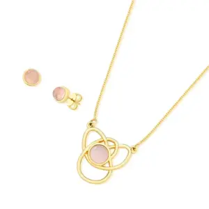 Conjunto Coleção Radiante com Quartzo Rosa