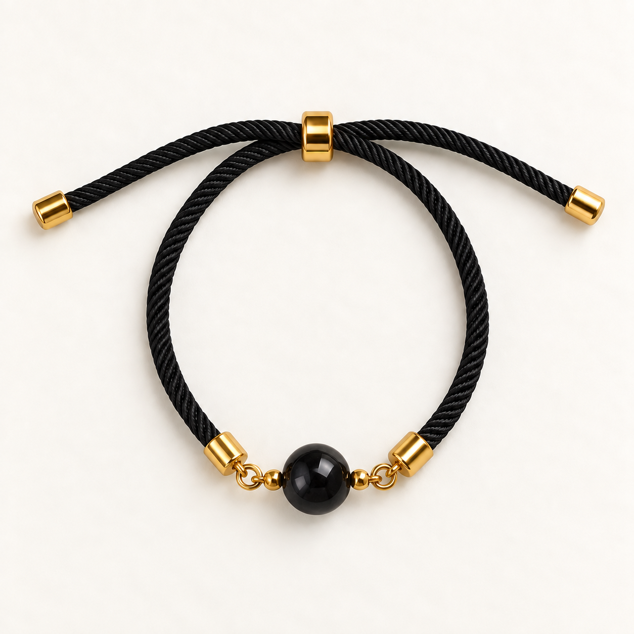 Pulseira Single agata preta ajustavel