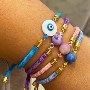 Pulseira Single Ajustável com Pedra Natural
