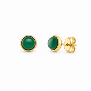 Brinco Mini Mix Folheado a ouro com Ágata Verde