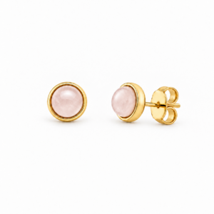 Brinco Mini Mix Folheado a Ouro com Quartzo Rosa